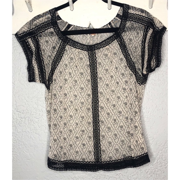 Free People Tops - Free people sheer floral and lace top